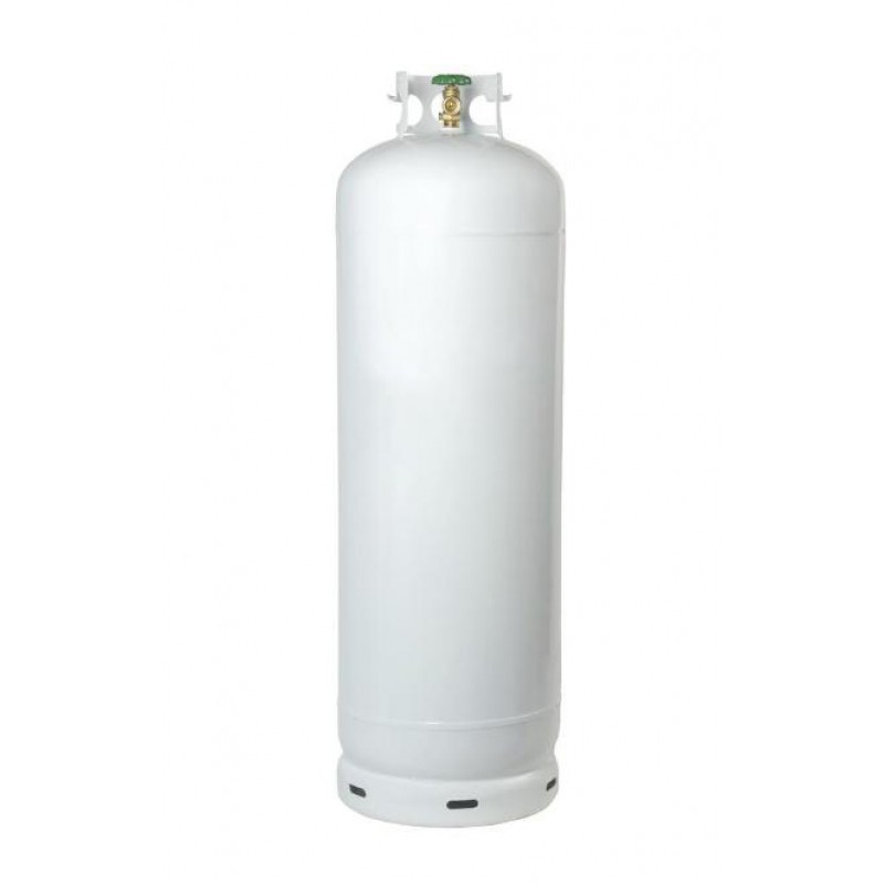 100 lb Empty Steel Propane Cylinder Tank with POL Valve Outdoor Grill or Heater