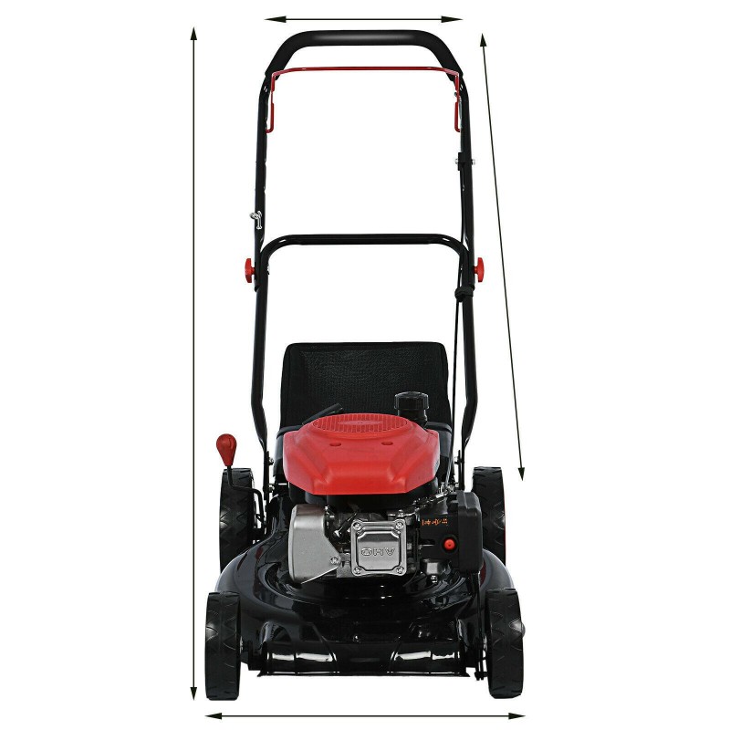 161cc 20 inch 2-in-1 High-Wheeled FWD Hand Push Powered Lawn Mower Black