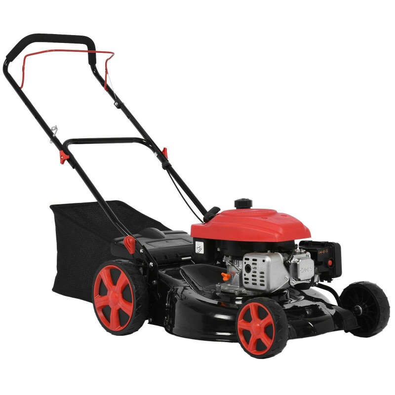 161cc 20 inch 2-in-1 High-Wheeled FWD Hand Push Powered Lawn Mower Black