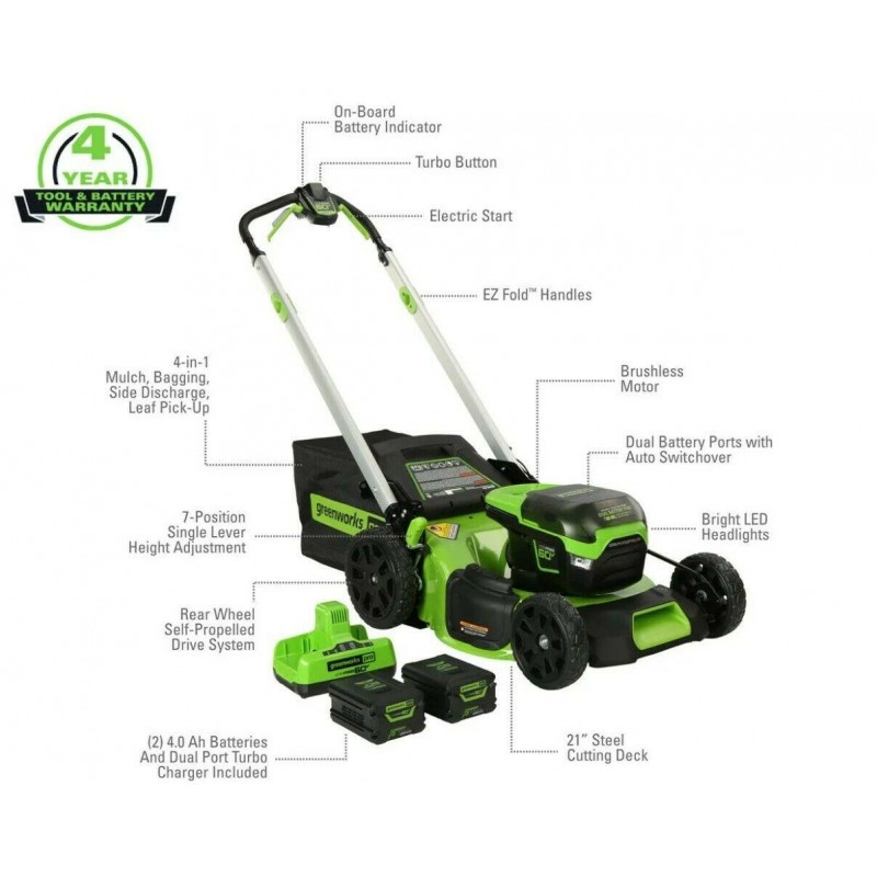 Greenworks Pro Electric Lawn Mowers 2531702-RC Certified Refurbished