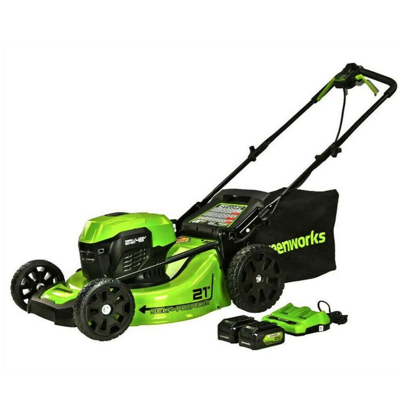 Greenworks 48V Cordless Self Propelled Lawn Mower 21 inch Deck 4 in 1 Discharge