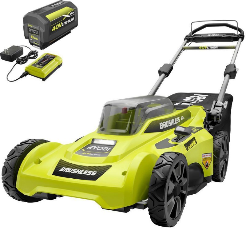 20 in. 40-Volt Brushless Lithium-Ion Cordless Battery Walk Behind Push Lawn Mowe