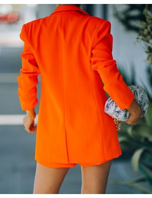 Standards Pocketed Blazer - Bright Orange