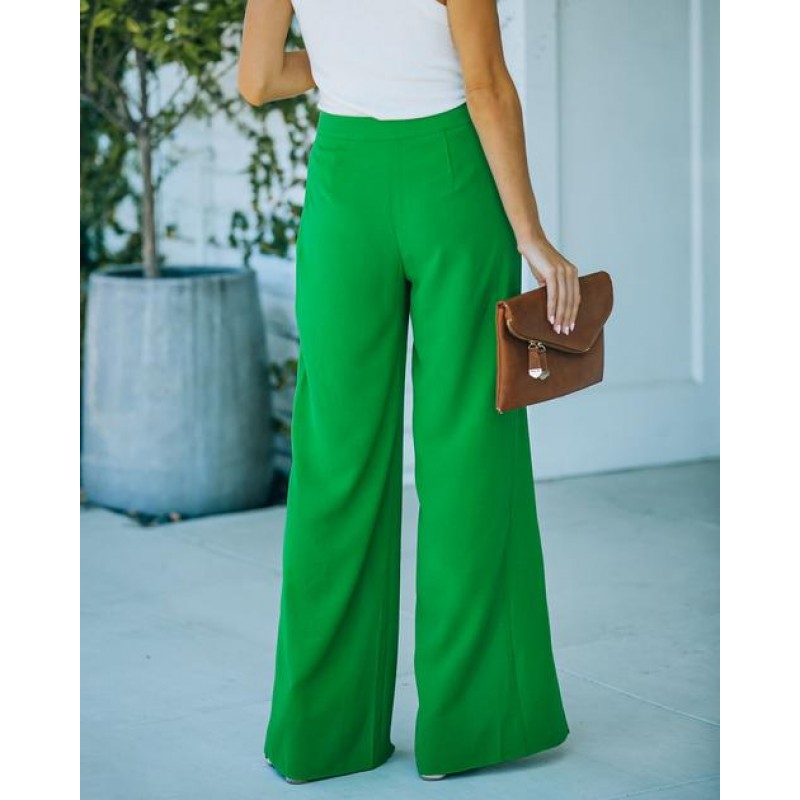 Superfly Wrap Culotte Pants - Kelly Green