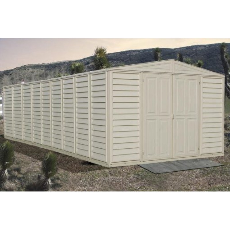 DuraMax Vinyl Garage Building Shed with Foundation Kit