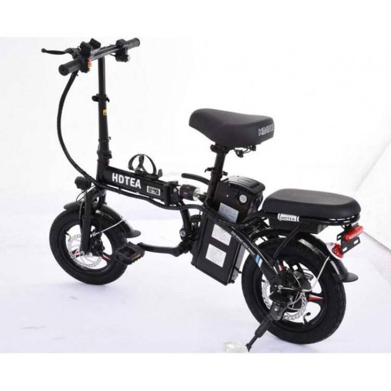 Folding Electric Bike, 250W Electric Bike Suitable for Adults and Teenagers Removable Battery Fat Tire Electric Bike Beach Snow Bicycle, Best Fathers Mothers Lovers (Black)
