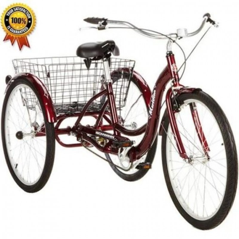 Schwinn Meridian Single Speed Tricycle – 26” – Black Cherry