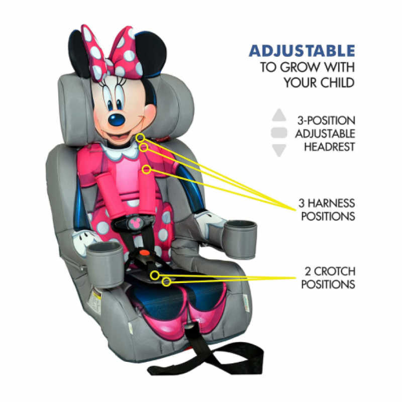 KidsEmbrace 2 In 1 Harness Booster Car Seat, Disney Minnie Mouse