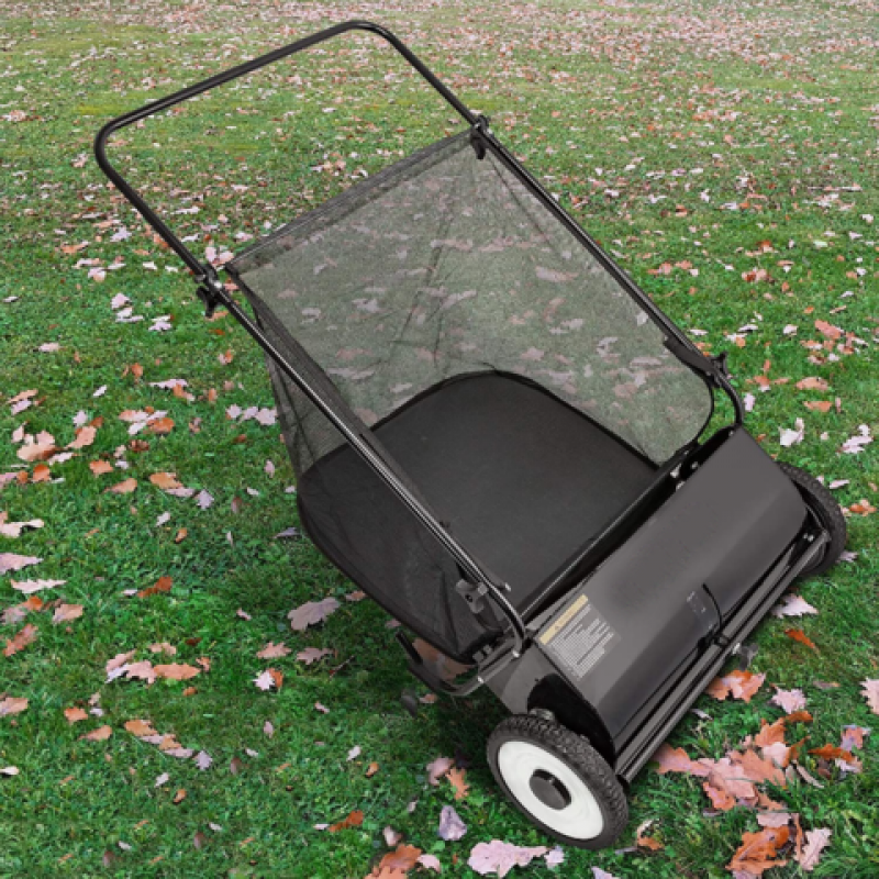 Professional Push Lawn Sweeper 26” Yard Leaf Sweeper